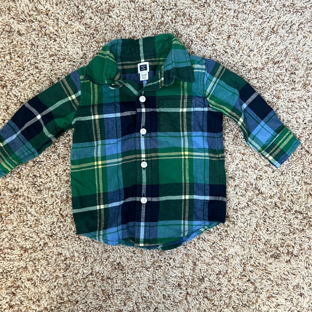 Janie and Jack Plaid Button Down Shirt
